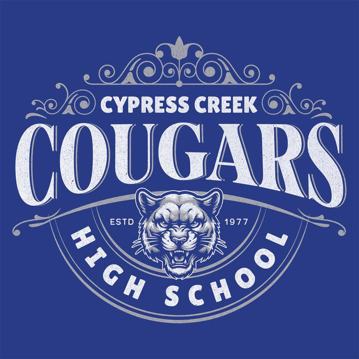 Close-up of Cypress Creek High School Cougars Royal Blue Premium Unisex Hoodie 211