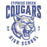 Close-up of Cypress Creek High School Cougars Unisex 3/4 sleeve Raglan T-shirt 213