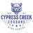 Close-up of Cypress Creek High School Cougars Unisex 3/4 sleeve Raglan T-shirt 217