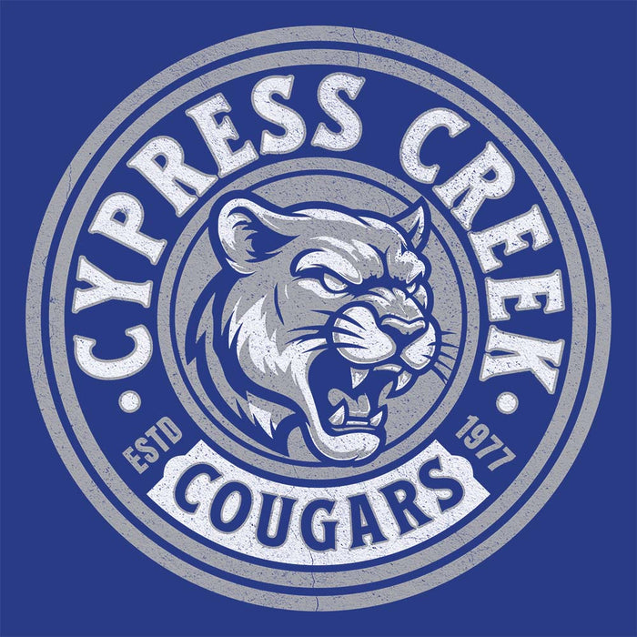 Close-up of Cypress Creek High School Cougars Royal Blue Premium Unisex Hoodie 220