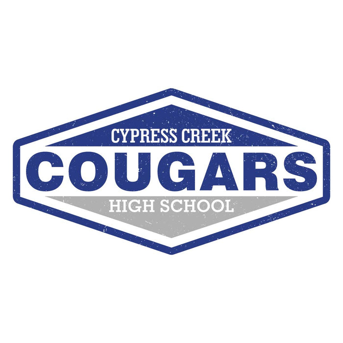 Close-up view of Cypress Creek High School Cougars Unisex 3/4 sleeve Raglan T-shirt 009