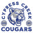 Close-up view of Cypress Creek High School Cougars Unisex 3/4 sleeve Raglan T-shirt 208