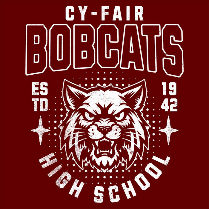 Close-up of Cy-Fair High School Bobcats Maroon Classic Unisex T-shirt 204