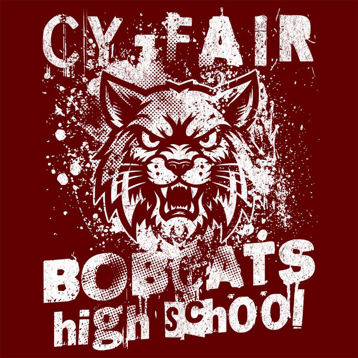 Close-up of Cy-Fair High School Bobcats Maroon Classic Unisex Hoodie 205