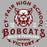 Close-up of Cy-Fair High School Bobcats Unisex 3/4 sleeve Raglan T-shirt 206