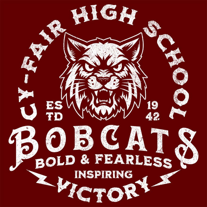 Close-up of Cy-Fair High School Bobcats Maroon Classic Unisex T-shirt 206