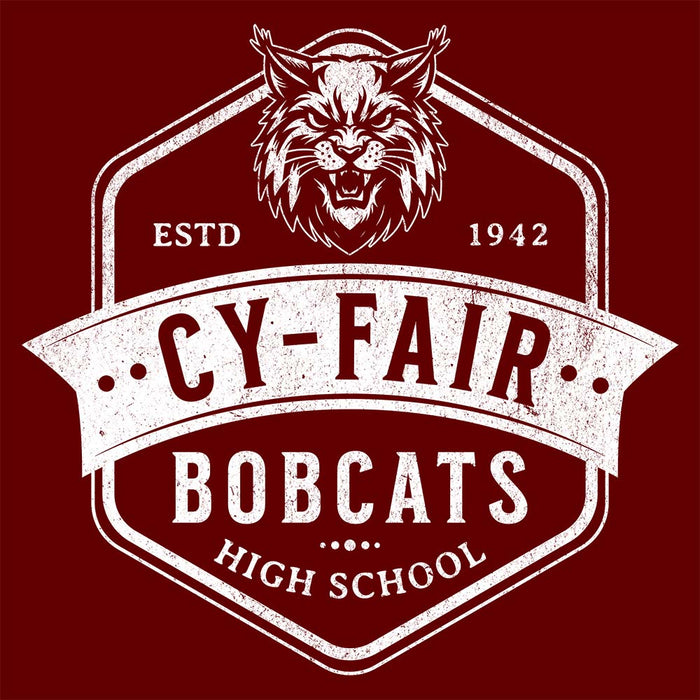 Close-up of Cy-Fair High School Bobcats Maroon Classic Unisex T-shirt 209