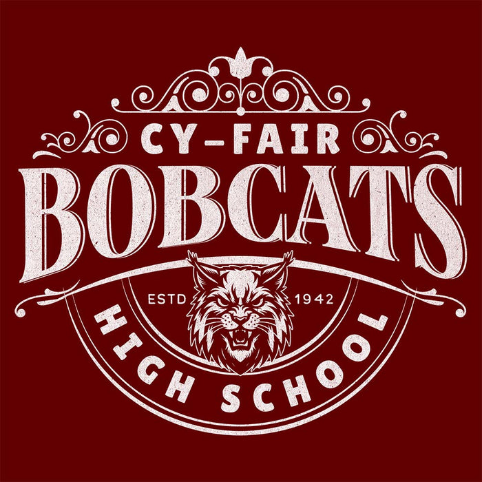 Close-up of Cy-Fair High School Bobcats Maroon Classic Unisex T-shirt 211