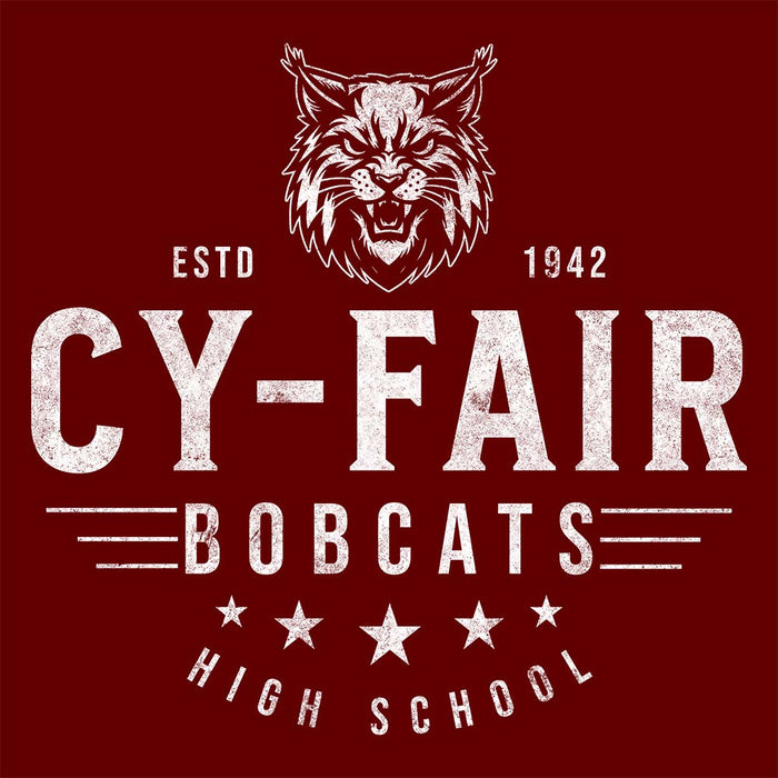 Close-up of Cy-Fair High School Bobcats Maroon Premium T-shirt 217