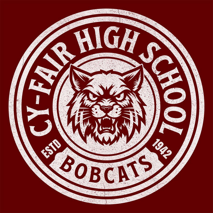 Close-up of Cy-Fair High School Bobcats Maroon Classic Unisex T-shirt 220