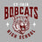 Close-up view of Cy-Fair High School Bobcats Unisex 3/4 sleeve Raglan T-shirt 213