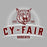 Close-up view of Cy-Fair High School Bobcats Unisex 3/4 sleeve Raglan T-shirt 221