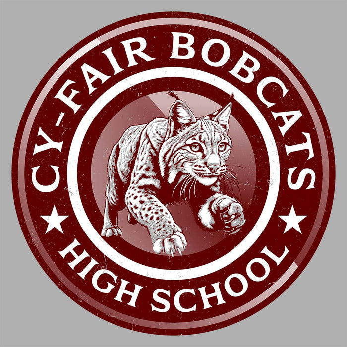 Close-up view  of Cy-Fair High School Bobcats Sport Grey Classic Unisex T-shirt 222