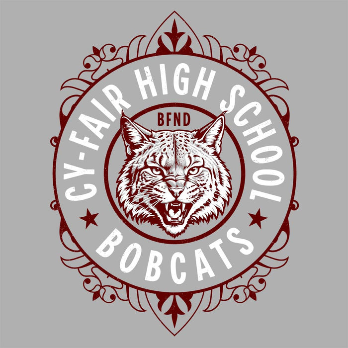 Close-up view of Cy-Fair High School Bobcats Sport Grey Classic Unisex T-shirt 227