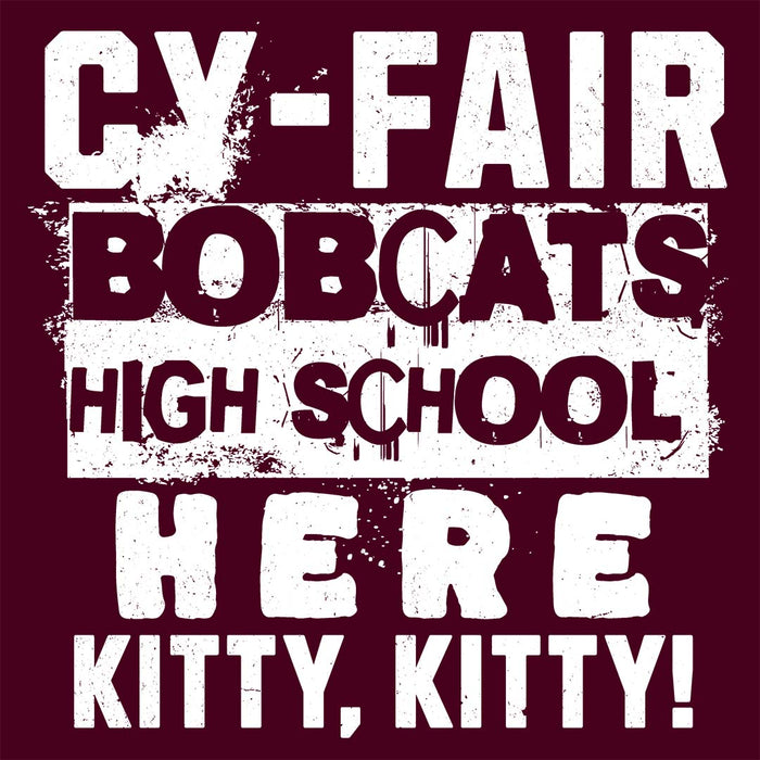 Close-up view of Cy-Fair High School Bobcats Maroon Classic Unisex T-shirt 231