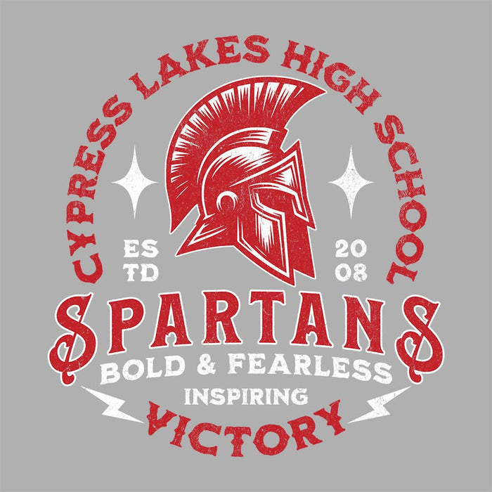 Close-up view of Cypress Lakes High School Spartans Carbon Grey Premium Unisex Hoodies 206