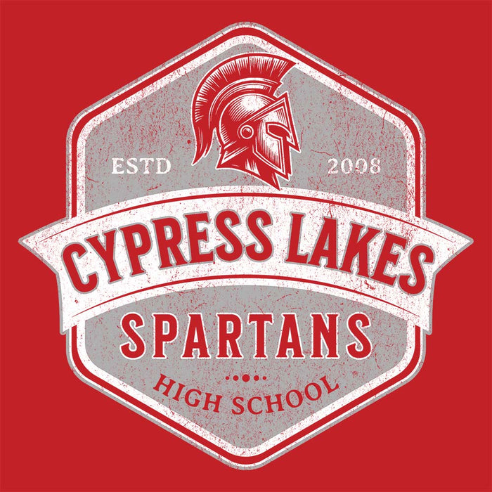 Close-up view of Cypress Lakes High School Spartans Red Classic Unisex T-shirt 209