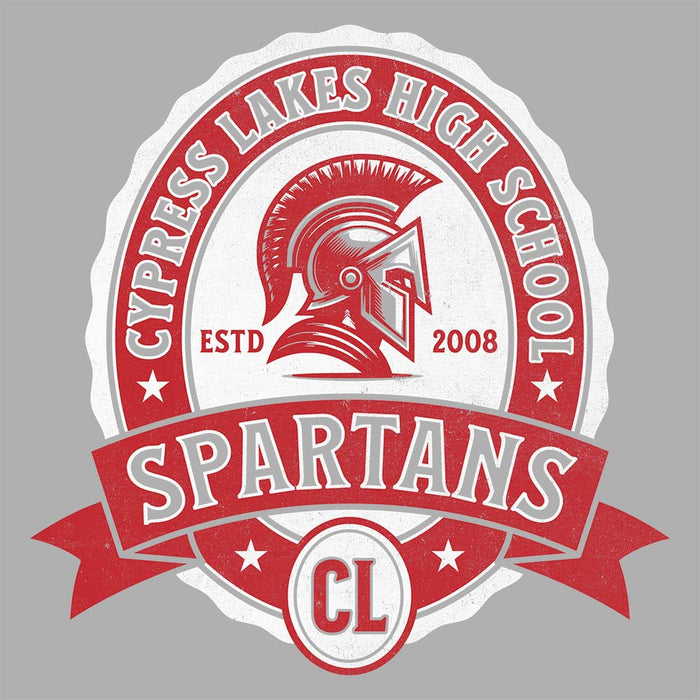 Close-up view of Cypress Lakes High School Spartans Carbon Grey Premium Unisex Hoodies 212