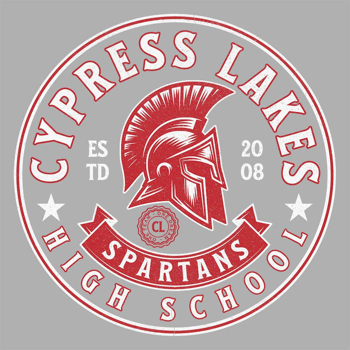 Close-up view of Cypress Lakes High School Spartans Carbon Grey Premium Unisex Hoodies 215