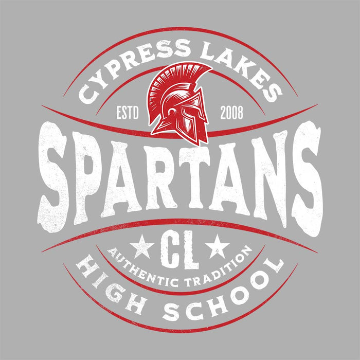 Close-up view of Cypress Lakes High School Spartans Carbon Grey Premium Unisex Hoodies 218