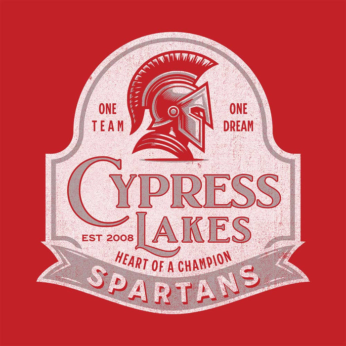 Close-up view of Cypress Lakes High School Red Classic Unisex Hoodie 219