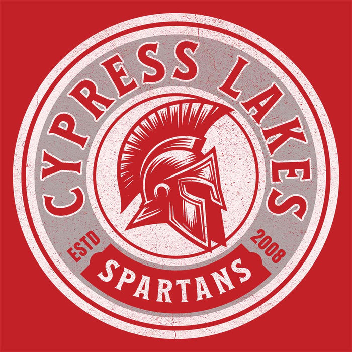 Close-up view of Cypress Lakes High School Spartans Red Premium Unisex T-shirt 220