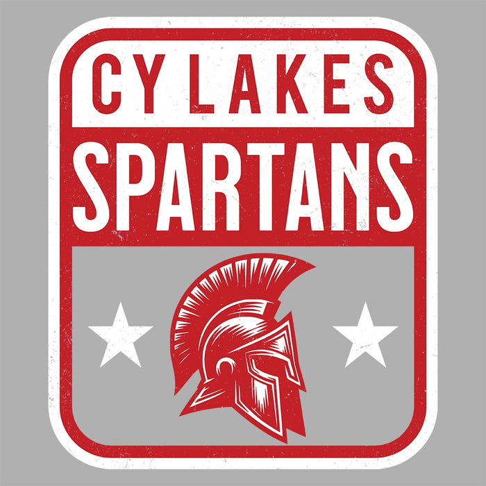 Close-up view of Cypress Lakes High School Spartans Unisex 3/4 sleeve Raglan T-shirt 001