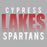 Close-up view of Cypress Lakes High School Spartans Unisex 3/4 sleeve Raglan T-shirt 024