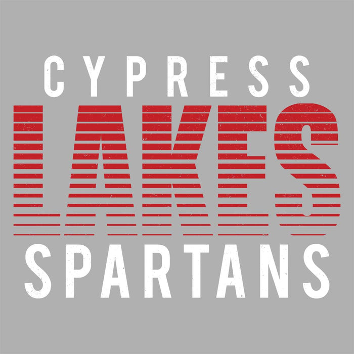 Close-up view of Cypress Lakes High School Spartans Unisex 3/4 sleeve Raglan T-shirt 024