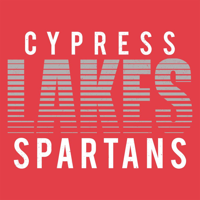 Close-up view of Cypress Lakes High School Spartans Heather Red Women's T-shirt 024