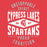 Close-up view of Cypress Lakes High School Spartans Heather Red Women's T-shirt 210