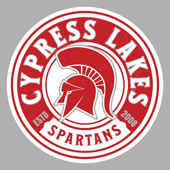 Close-up view of Cypress Lakes High School Spartans Heather Grey Women's T-shirt 220