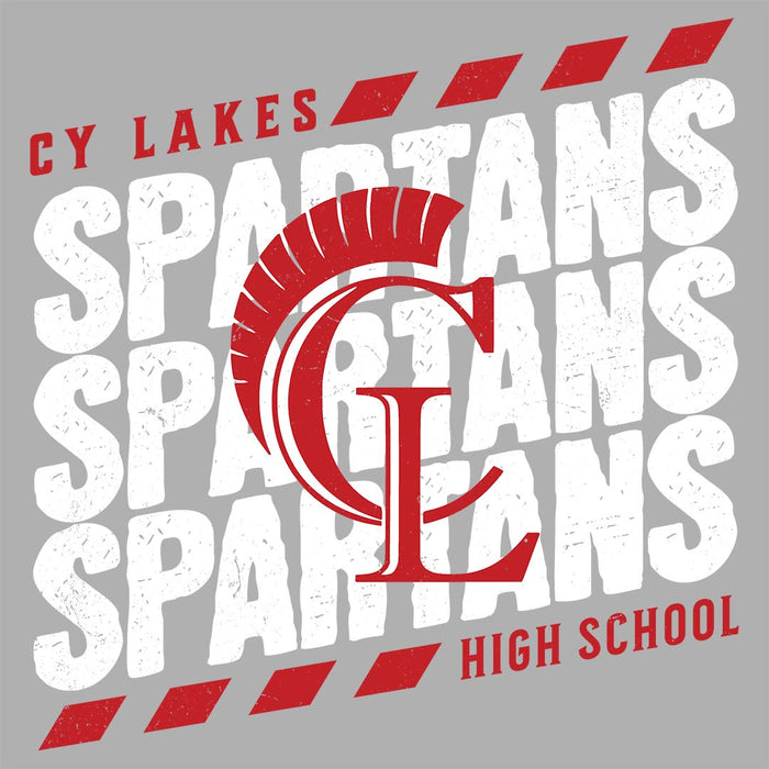 Close-up view of Cypress Lakes High School Spartans Unisex 3/4 sleeve Raglan T-shirt 223