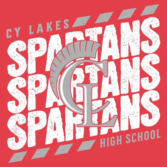 Close-up view of Cypress Lakes High School Spartans Heather Red Women's T-shirt 223