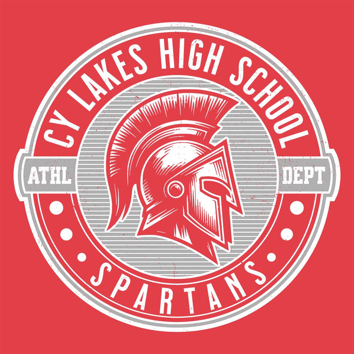 Close-up view of Cypress Lakes High School Spartans Heather Red Women's T-shirt 224