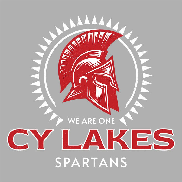 Close-up view of Cypress Lakes High School Spartans Unisex 3/4 sleeve Raglan T-shirt 226
