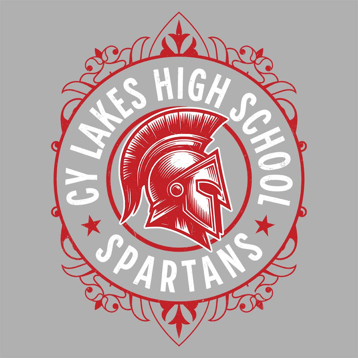 Close-up view of Cypress Lakes High School Spartans Heather Grey Women's T-shirt 227