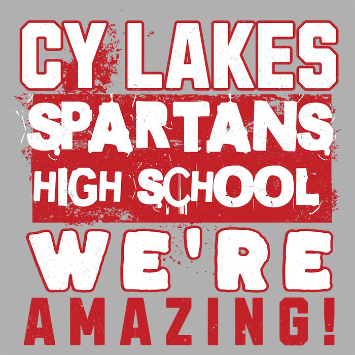Close-up view of Cypress Lakes High School Spartans Unisex 3/4 sleeve Raglan T-shirt 231