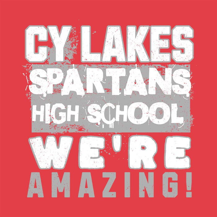 Close-up view of Cypress Lakes High School Spartans Heather Red Women's T-shirt 231