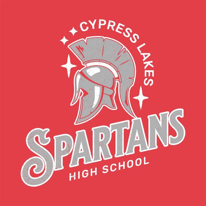 Close-up view of Cypress Lakes High School Spartans Heather Red Women's T-shirt 232