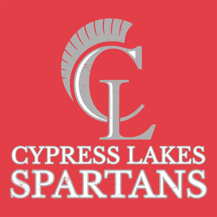 Close-up view of Cypress Lakes High School Spartans Heather Red Women's T-shirt 233