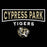 Close-up view of Cypress Park High School Tigers Women's Black T-shirt 202