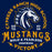 Close-up view of Cypress Ranch High School Mustangs Navy Premium Unisex T-shirt 207