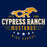 Close-up view of Cypress Ranch High School Mustangs Navy Premium Unisex T-shirt 217