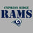 Close-up view of Cypress Ridge High School Rams Women's Heather Grey T-shirt 017