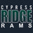 Close-up view of Cypress Ridge High School Rams Women's Navy T-shirt 024