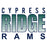Close-up view of Cypress Ridge High School Rams Unisex 3/4 sleeve Raglan T-shirt 024