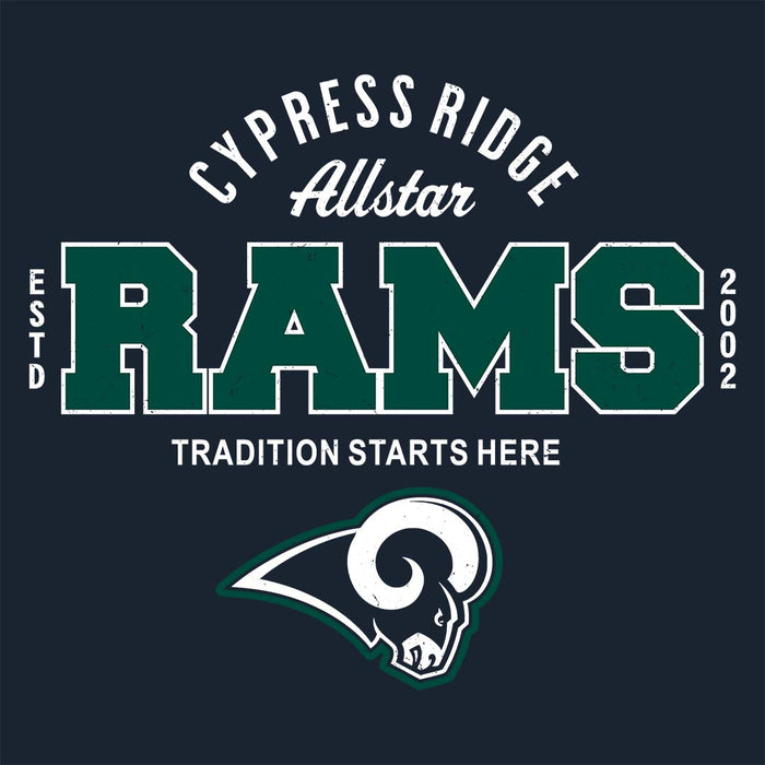 Cypress Ridge High School Rams Women's Navy T-shirt 040