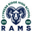 Close-up view of Cypress Ridge High School Rams Unisex 3/4 sleeve Raglan T-shirt 208