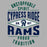 Close-up view of Cypress Ridge High School Rams Women's Heather Grey T-shirt 210